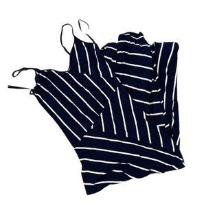 Calvin Klein Striped Blue and White Maxi Dress